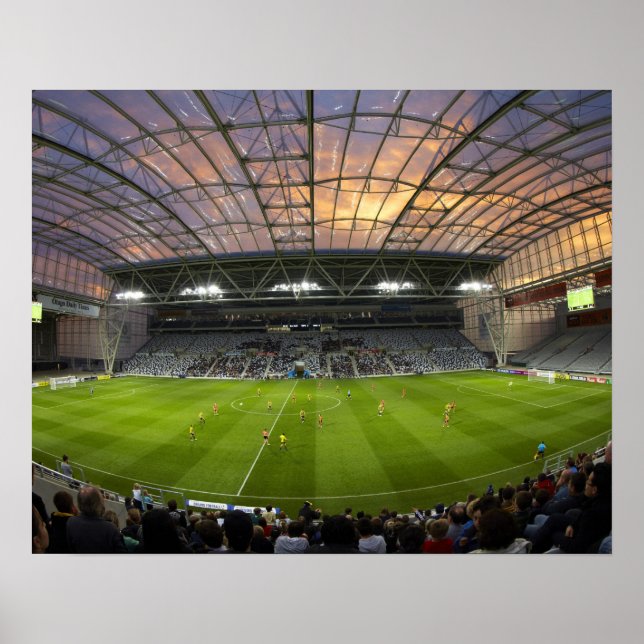 Fußballspiel, Forsyth Barr Stadium, Dunedin Poster (Vorne)