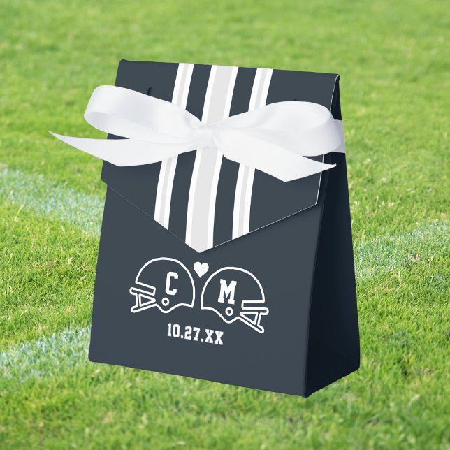 Fußballspiel Geschenkschachtel (Football theme wedding game day tailgate party sports lovers championship love monogram favor box)