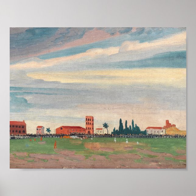 Fußballspiel in Collioure | James Dickson Innes Poster (Vorne)