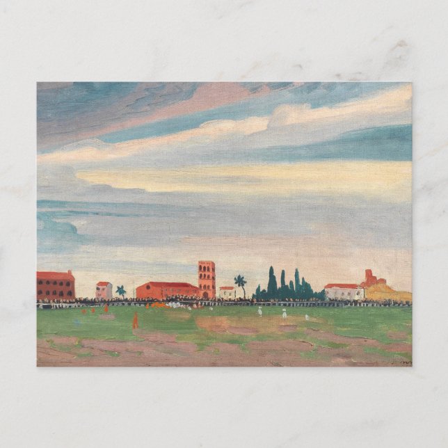 Fußballspiel in Collioure | James Dickson Innes Postkarte (Vorderseite)