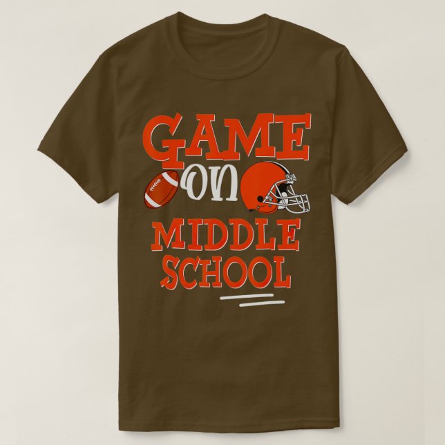 Fußballspiel in der Mittelschule zurück zur Schule T-Shirt (Design vorne)
