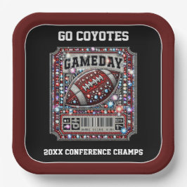 Fußballspiel-Party Big Game Bowl Game Ticket Pappteller