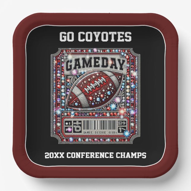 Fußballspiel-Party Big Game Bowl Game Ticket Pappteller (Vorderseite)