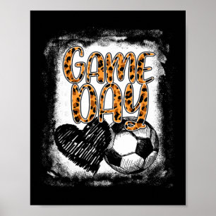 Fußballspiel-Tag Frauen Leopard Cheetah Druck Fußb Poster