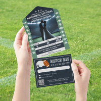Fußballspiel-Ticket mit QR-Code-UAWG Hochzeit