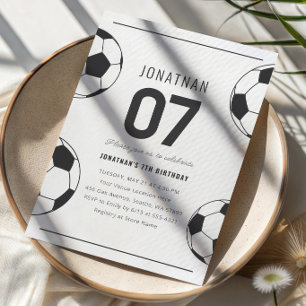 Fußballspiel-Zeit Geburtstag Fußball Junge 7. Gebu Einladung