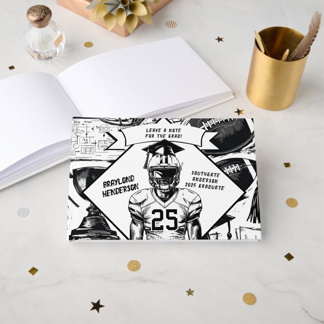 Fußballspieler Abschluss Gästebuch (Vorderseite Offen)