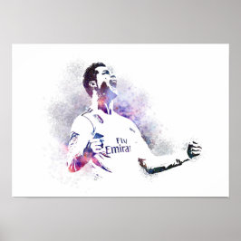 Fußballspieler - Abstrakte Aquarell-Kunst Poster