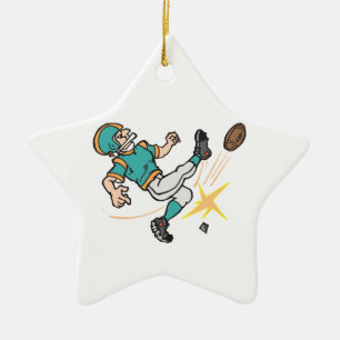 Fußballspieler abwerfend keramik ornament