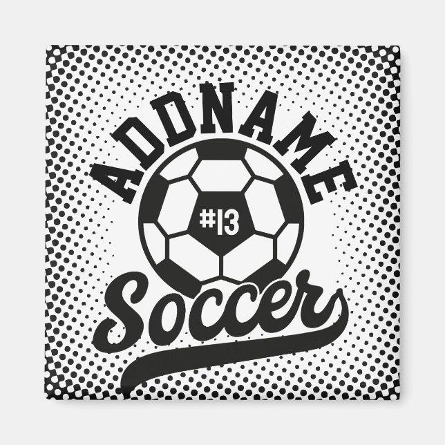 Fußballspieler ADD NAME Football Team Personalisie Magnet (Vorne)