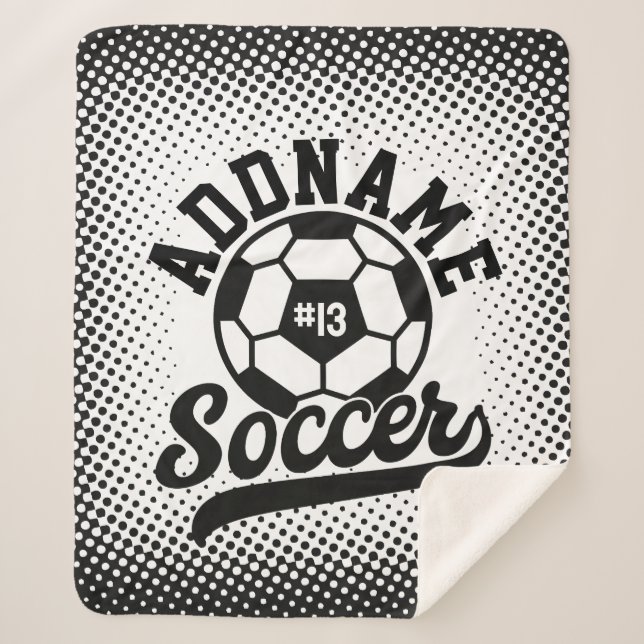 Fußballspieler ADD NAME Football Team Personalisie Sherpadecke (Vorderseite)