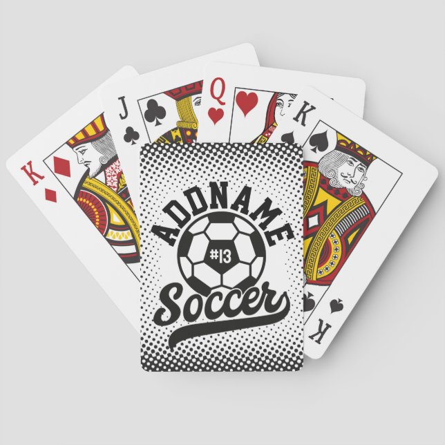 Fußballspieler ADD NAME Football Team Personalisie Spielkarten (Rückseite)