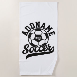 Fußballspieler ADD NAME Football Team Personalisie Strandtuch
