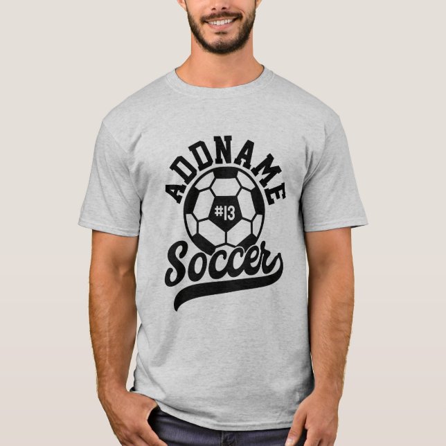 Fußballspieler ADD NAME Football Team Personalisie T-Shirt (Vorderseite)