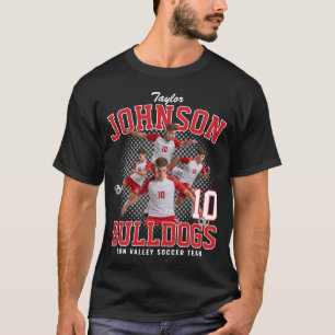 Fußballspieler Benutzerdefiniertes Foto Retro Boot T-Shirt