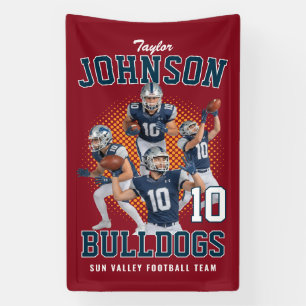 Fußballspieler Custom Foto Retro Bootleg Sport Banner
