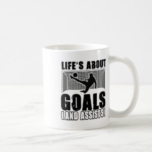Fußballspieler Das Leben handelt von Zielen Und Is Kaffeetasse