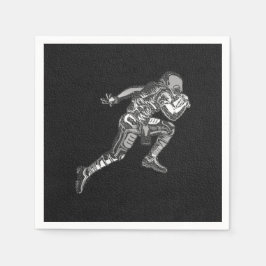 Fußballspieler, der Quarterback Black Silver läuft Serviette