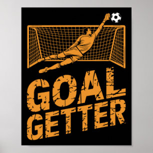 Fußballspieler-Design für Torwart und Fußball-Lo Poster