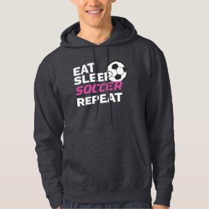Fußballspieler essen Schlafsoccer Wiederholung Fuß Hoodie