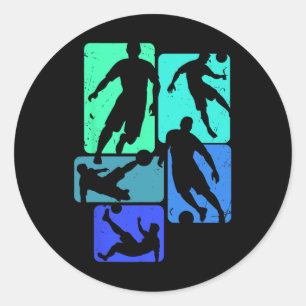 Fußballspieler Fans Byll Kick Grafik Coole Streetw Runder Aufkleber