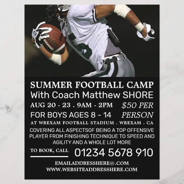 Fußballspieler, Flyer für Fußballwerbung (Vorne)