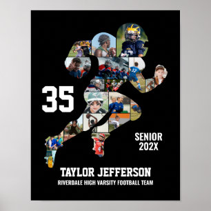 Fußballspieler-Fotocollage, individuelle Senior Ni Poster