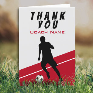 Fußballspieler Fußball Rot Danke Trainer