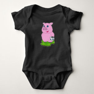 Fußballspieler Fußball Schwein Baby Strampler