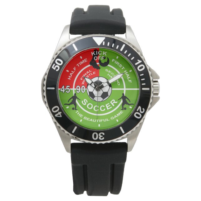 Fußballspieler, Fußballspiel, Fußball-Uhr Armbanduhr (Vorderseite)