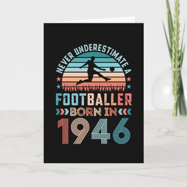 Fußballspieler geboren 1946 Fußball 80. Geburtstag Karte (Vorderseite)