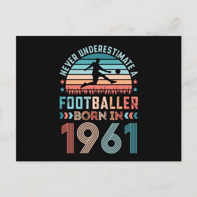 Fußballspieler geboren 1961 Fußball 60. Geburtstag Postkarte (Vorderseite)