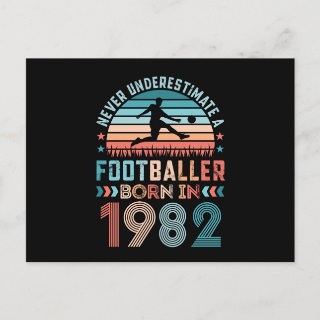 Fußballspieler geboren 1982 Fußball 40. Geburtstag Postkarte (Vorderseite)