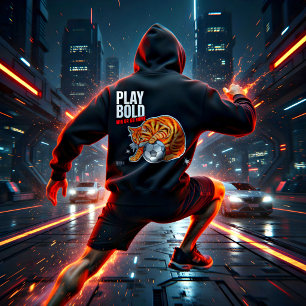 Fußballspieler-Geschenk für Katzenliebhaber mit ro Hoodie