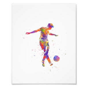 Fußballspieler in Aquarellfarbe Fotodruck