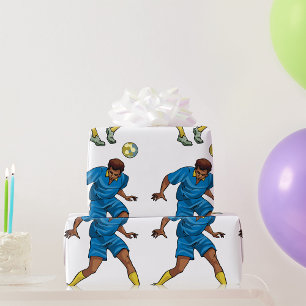 Fußballspieler in Blau Geschenkpapier