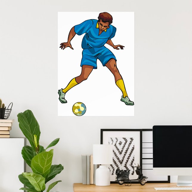 Fußballspieler in Blau Poster (Von Creator hochgeladen)