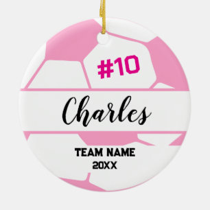 Fußballspieler Individuelle Name-Nummer und Team Keramik Ornament
