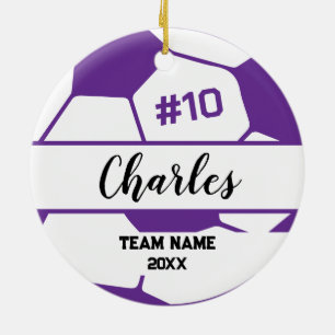 Fußballspieler Individuelle Name-Nummer und Team Keramik Ornament