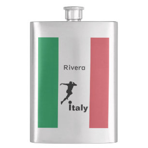 Fußballspieler, Italien, anpassbar Flachmann