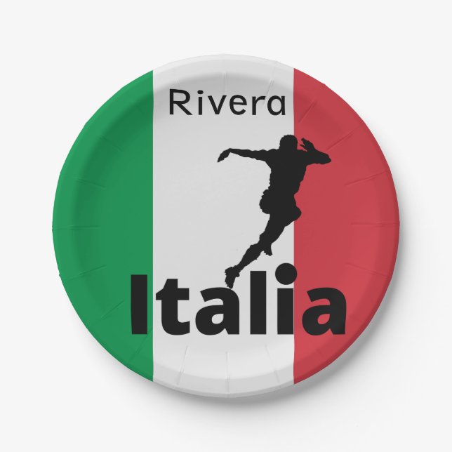 Fußballspieler, Italien, anpassbar Pappteller (Vorderseite)