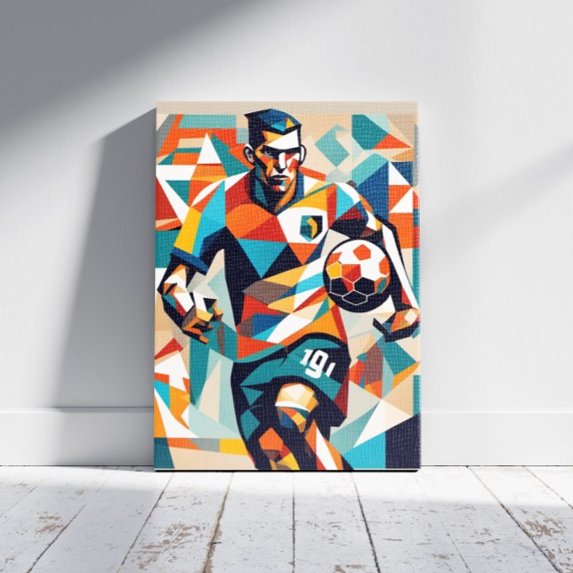 Fußballspieler KubismusCanvas Print Leinwanddruck (Von Creator hochgeladen)