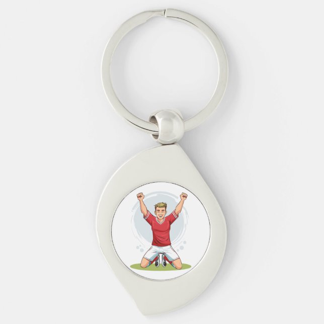 Fußballspieler Mann Schlüsselanhänger (Vorderseite)