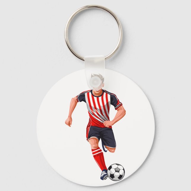 Fußballspieler Mann Schlüsselanhänger (Vorderseite)