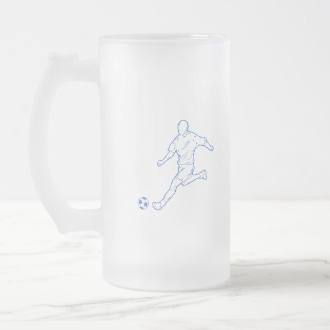 Fußballspieler Mattglas Bierglas (Links)