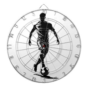 Fußballspieler mit Ball Dartscheibe