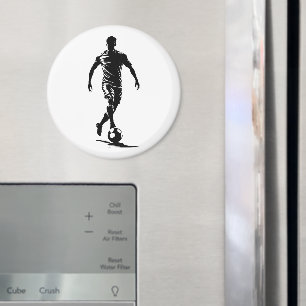 Fußballspieler mit Ball Magnet