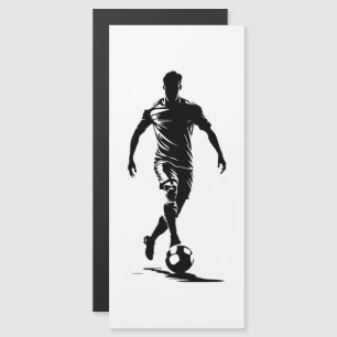 Fußballspieler mit Ball Magnetkarte
