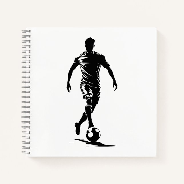 Fußballspieler mit Ball Notizbuch (Vorderseite)