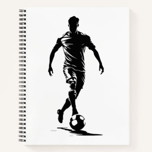 Fußballspieler mit Ball Notizbuch